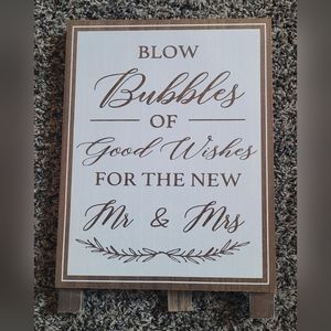 Blow bubbles wedding sign
